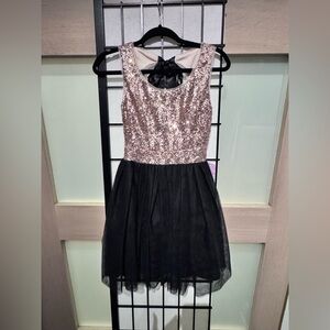 Sequin Black and Gold Mini Dress